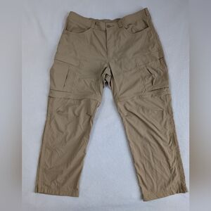 REI Co-op Sahara Convertible Pants Mens 40x30 Brown Relaxed Hiking Outdoor Cargo